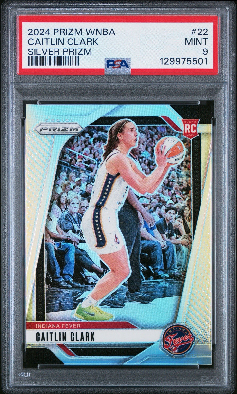 Caitlin Clark 2024 Panini Prizm WNBA Silver Prizm Rookie #22 PSA 9 - Fever