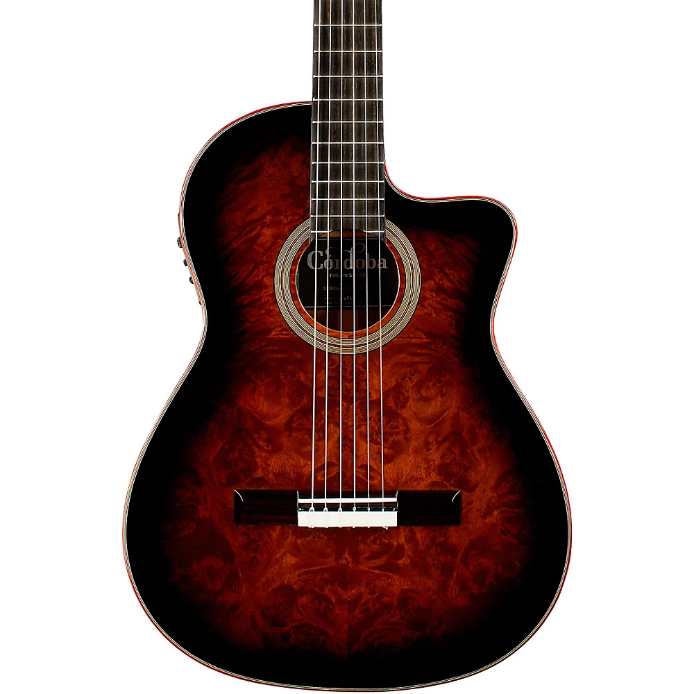 Cordoba Fusion 12 Exotic Top Nylon Классическая акустическая гитара Brown Sugar Burst