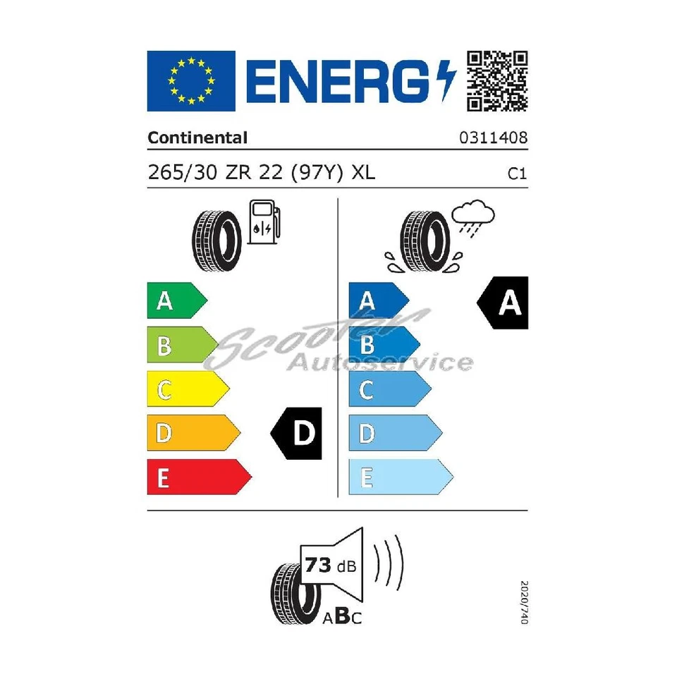 Sommerreifen 265/30 R22 97Y ZR Continental SportContact 7 XL | 77721 - Bild 2 von 4