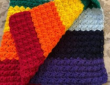 Beautiful New Hand Crocheted Rainbow/Pride Baby Blanket 36  W X 37  L