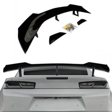 ZL1 1LE STYLE BIG REAR TRUNK SPOILER WING GLOSS BLACK FOR CHEVY CAMARO 2016-2023
