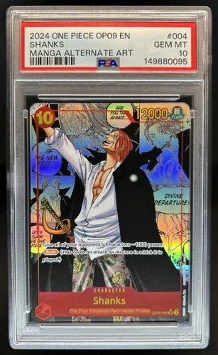 2024 One Piece Emperors New World Shanks Super Rare Manga Art #OP09-004 PSA 10