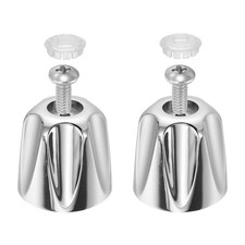 2Pcs Faucet Knobs Replacement, Metal Hot and Cold Knob Handles, Silver