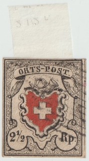 Svizzera Ortspost 4 Mgns Sc#1 Sml Flts se presenti Cat $1.800 (F11)