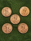 Walking Liberty Silver Half Dollars Lot Of 5 1936