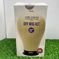 Janet DIY Wig Kit Cork Canvas Mannequin Head 22 In Includes Wig Cap Needles Glue