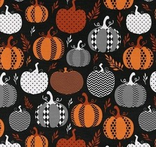 Halloween Pumpkins Pattern - David Textiles Cotton Fabric 1 Yd, Pre-Cut Sewing