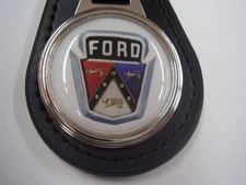 FORD  VINTAGE  1950'S CREST /  LOGO  KEY CHAIN LEATHER FOB  FREE POSTAGE