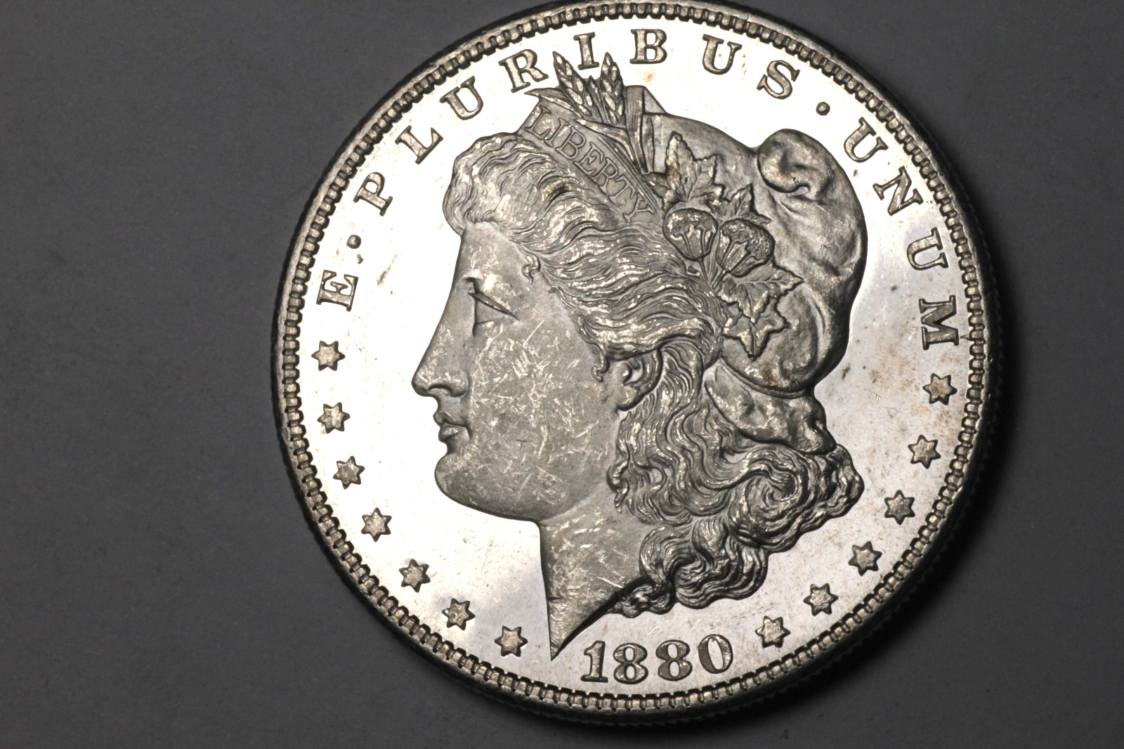 1880 S  GEM BU+ DMPL Morgan Dollar Silver  VAM 12 Medium S Hitlist 40