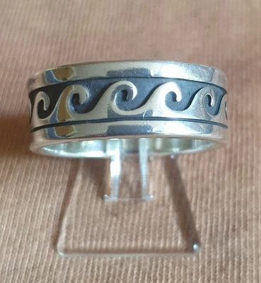 Mex.- Hopi RIng, Welle = Wasser, Bewegung, Leben, 925% Silber,  Indianer