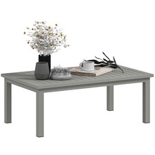 Outdoor Aluminium Coffee Table 100x60cm Grey Patio