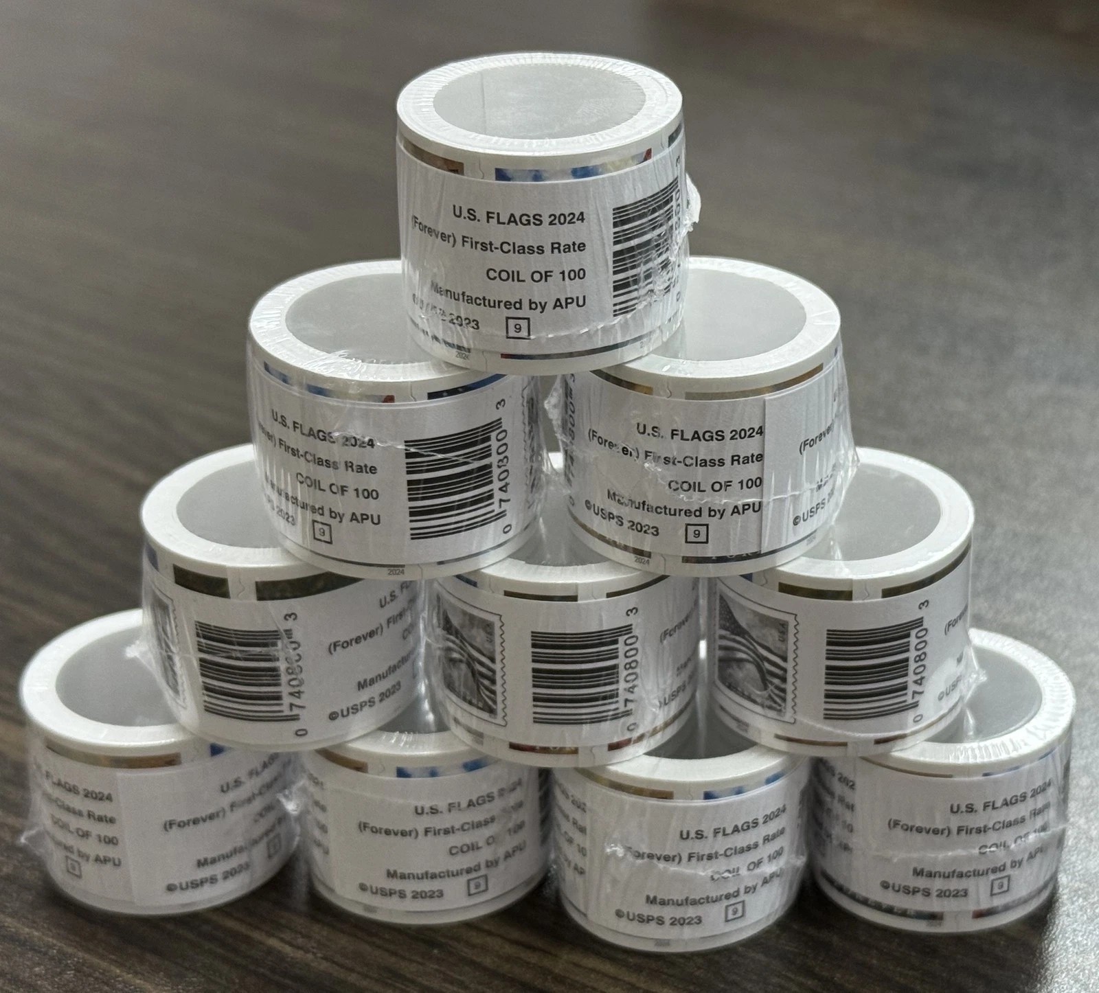 New 10 Rolls of 100 USPS -POSTAGE-1000pcs New Sealed, Free Shipping！(2024)