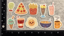 Lot of 10 Assorted Kawaii Cute Food Stickers