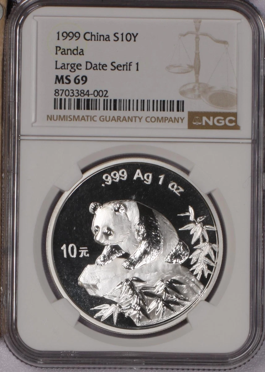 Chinese Panda MS 69 Graded Business Silver Bullion Coins 1 oz