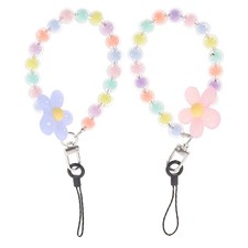 2 Pcs Colorful Mobile Phone Lanyard Chain Pendant Cellphone Charm Strap