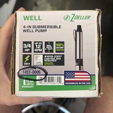 BRAND NEW Best Zoeller 4" Submersible Well Pump 3/4 HP 12 GPM 230V #1451-0006