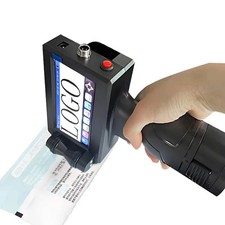Handheld Inkjet Printer Prints Production Code and Serial Number and Line Code