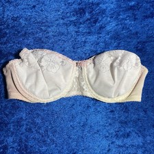 Vintage Maidenform Pretty Shapely Bra 34b Strapless PINK STAINS AS IS