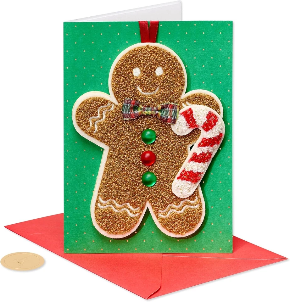 Tarjeta de Navidad de papiro con adorno (dulces y golosinas) Foto 4 de 4