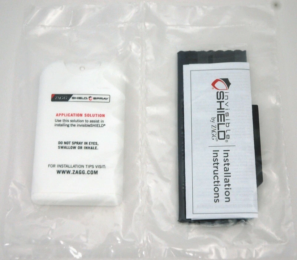 NEW Zagg Invisible Shield Screen Protector Installation Spray Squeegee Cloth Kit - Image 2 of 3