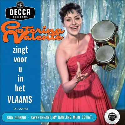 Repro Photo CATERINA VALENTE Bon Giorno /Sweetheart DECCA 7'' Single Size 18x18cm