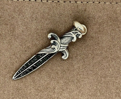 2.7Ct Round Cut Lab Created Diamond Fancy Knife Pendant 14K Two Tone Gold Plated