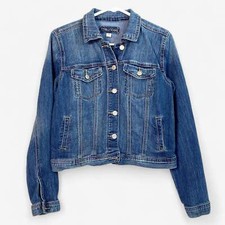 Maurices Women's M Blue Denim Jean Jacket Button-Up Long Sleeve Pre-owned