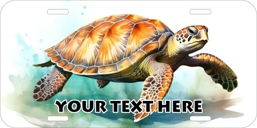 TURTLE TURTLES DESIGN YOUR OWN ASSORTED UV PRINTED METAL LICENSE PLATE J - Foto 2 di 4