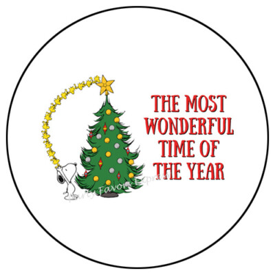THE MOST WONDERFUL TIME OF THE YEAR ENVELOPE SEALS LABELS STICKERS PARTY FAVORS