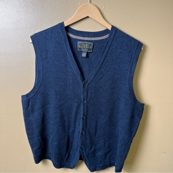 Merino Wool Sweater Vest Men's Large Jos. A Bank Reserve