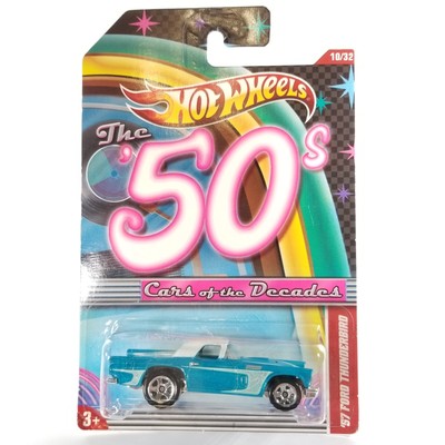 Hot Wheels '57 Ford Thunderbird Blue 2011 Cars of The Decades The '50s #10 New