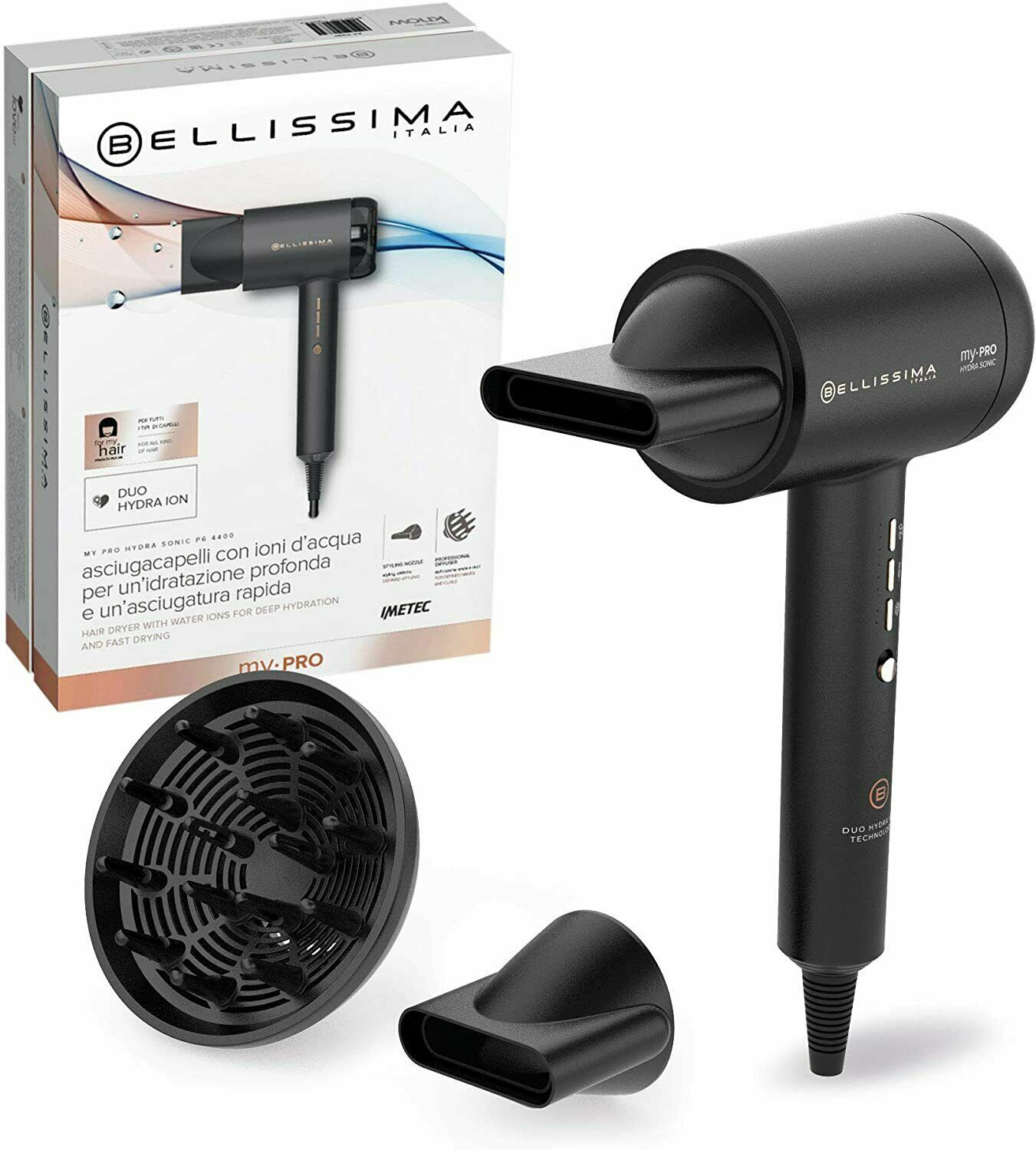Imetec Asciugacapelli agli Ioni Duo Hydra Ion 11806 1800W x idratazione profonda