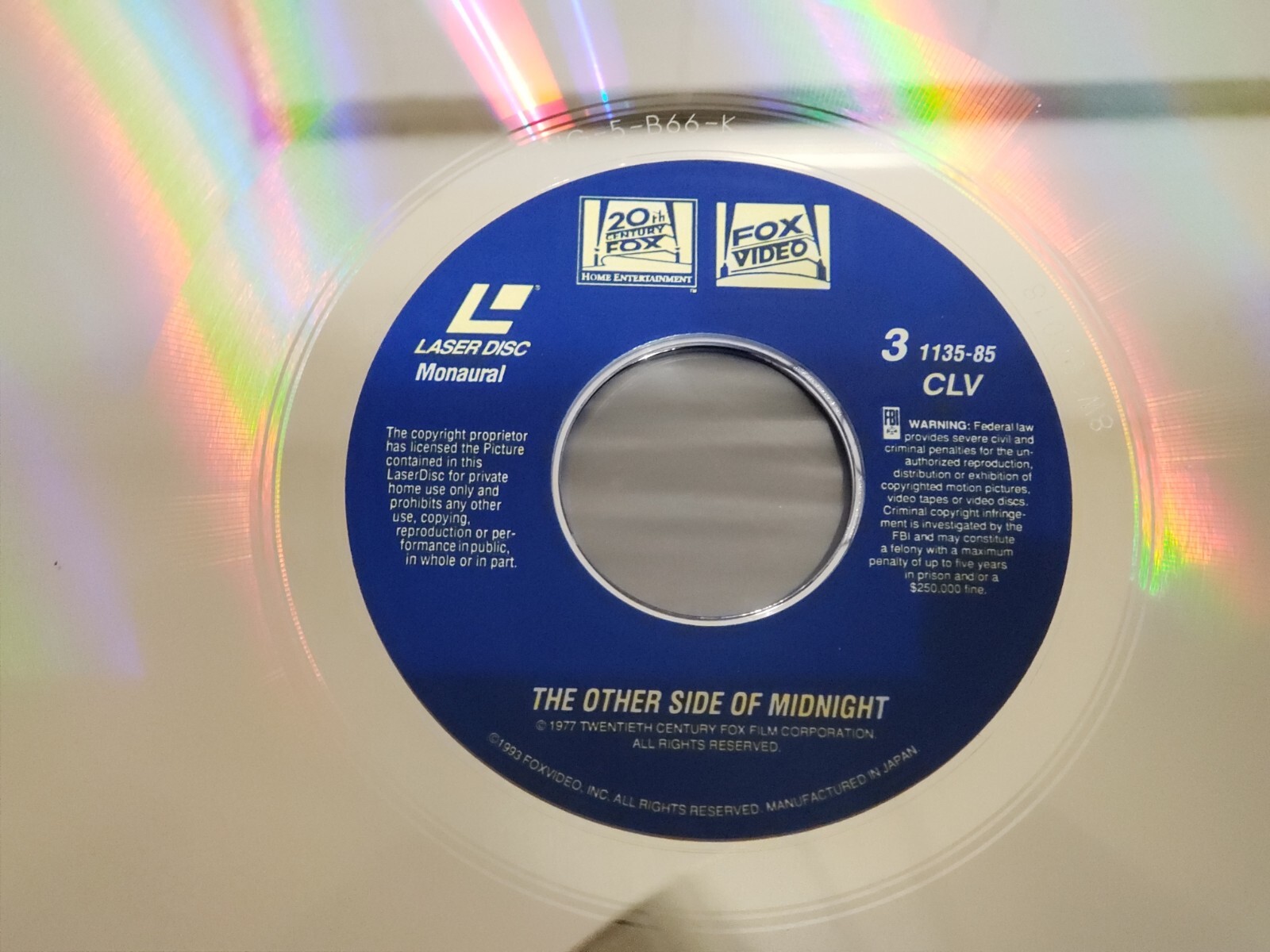 Laserdisc The Other Side of Midnight 1977 Susan Sarandon Funky Formats W6