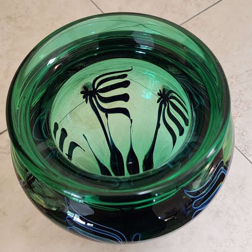 Rare John Lotton Windswept Flowers Studio Art Glass Vase Signed 8 1/2" tall 1999 - Picture 6 of 12