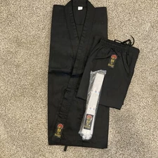 ProForce Gladiator Student Karate Uniform Gi w/ Belt - Black Size 3