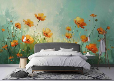 #ad 3D Floral Rural Oil Painting Self adhesive Removeable Wallpaper Wall Mural AU $199.99