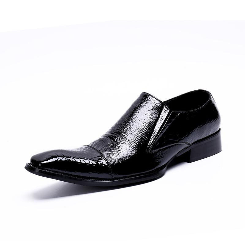 SAOLA Scarpe da uomo inglesi slip on punta quadrata vestito festa business formale vera pelle