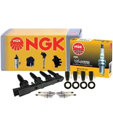 NGK Ignition Coil 4 Boots & 4 G-Power Platinum Spark Plugs Kit For Chevrolet L4