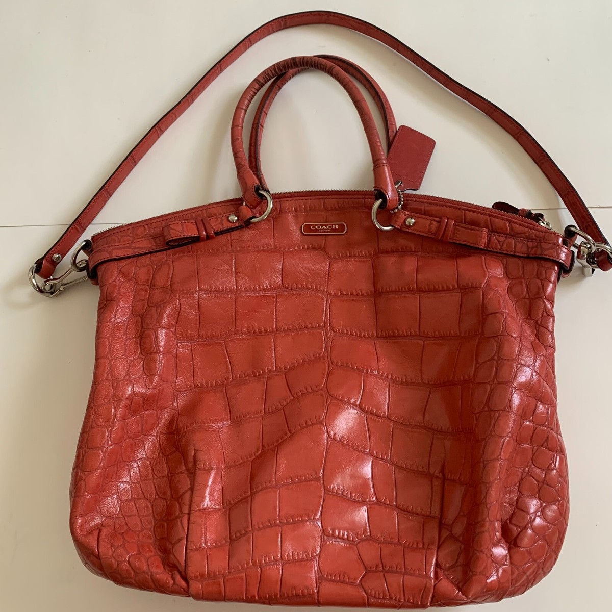 Coach F23042 Madison Lindsey Crocodile Embossed Leather Purse