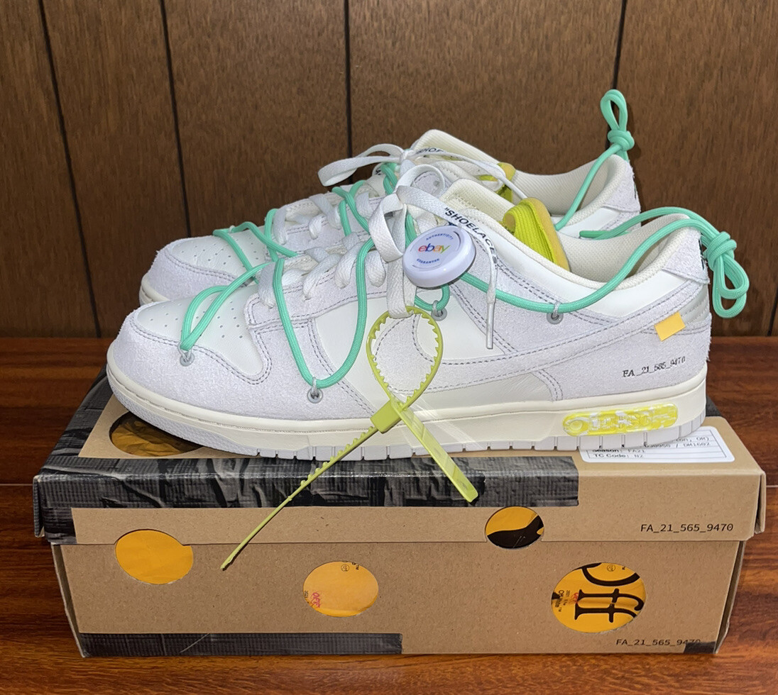 OFF WHITE X NIKE Nike Dunk Low x Off White x ""Lotto 14 di 50"" DJ0950 106 taglia 13 autenticate DS