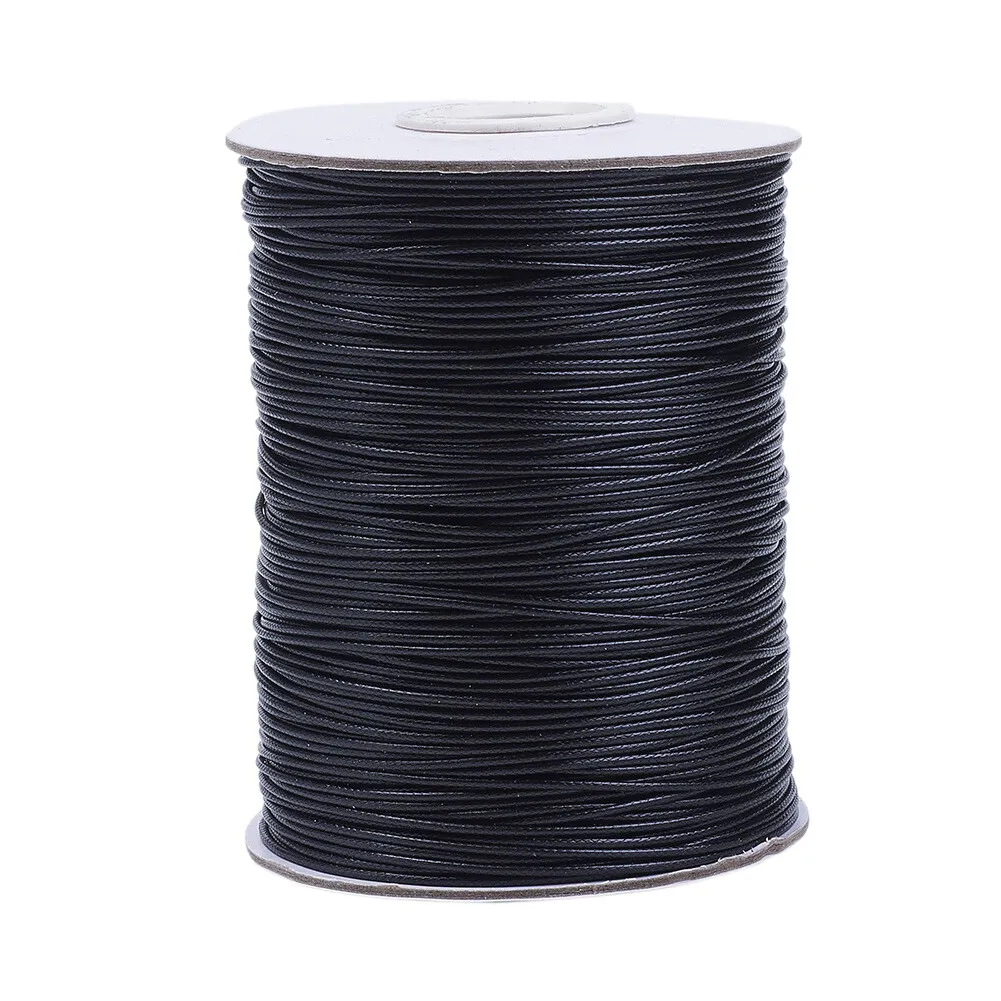 185yards/roll Black 1mm Korean Waxed Polyester Cords Jewelry Craft Thread  String