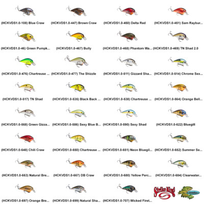 Strike King Crankbaits HCKVDS1.0 Square Bill Any 31 Colors Silent Fishing Lure