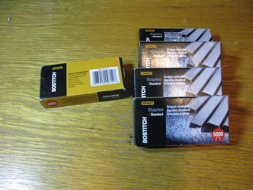 5- Bostitch SBS1914CP Standard Staples, 1/4" Leg Length (Box of 5000) by Stanley - Picture 2 of 3