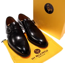 Di Bianco NWB Novella Single Monk Strap Leather Dress Shoes Size 7.5 in Black