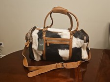 New Myra Bag Xxl Amore Cowhide Leather Duffle Travel Upcycled S1122 Boho Hair On