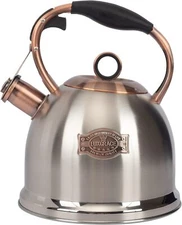Whistling Stovetop Tea Kettle Food Grade Stainless Steel, Hot Water Fast to Boil