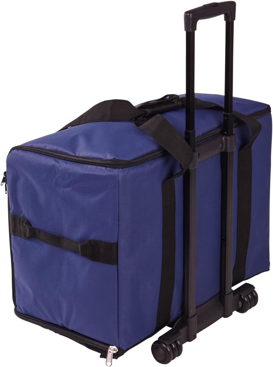 Extra Large Sewing Machine Trolley Bag on Wheels in a Durable Navy Blue
