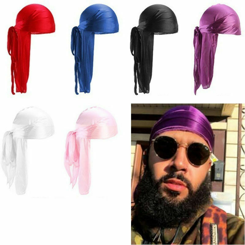 Premium Silky Durag Satin Wave Cap Men's Doo Rag Hat Bonnet Head Wrap US  SELLER