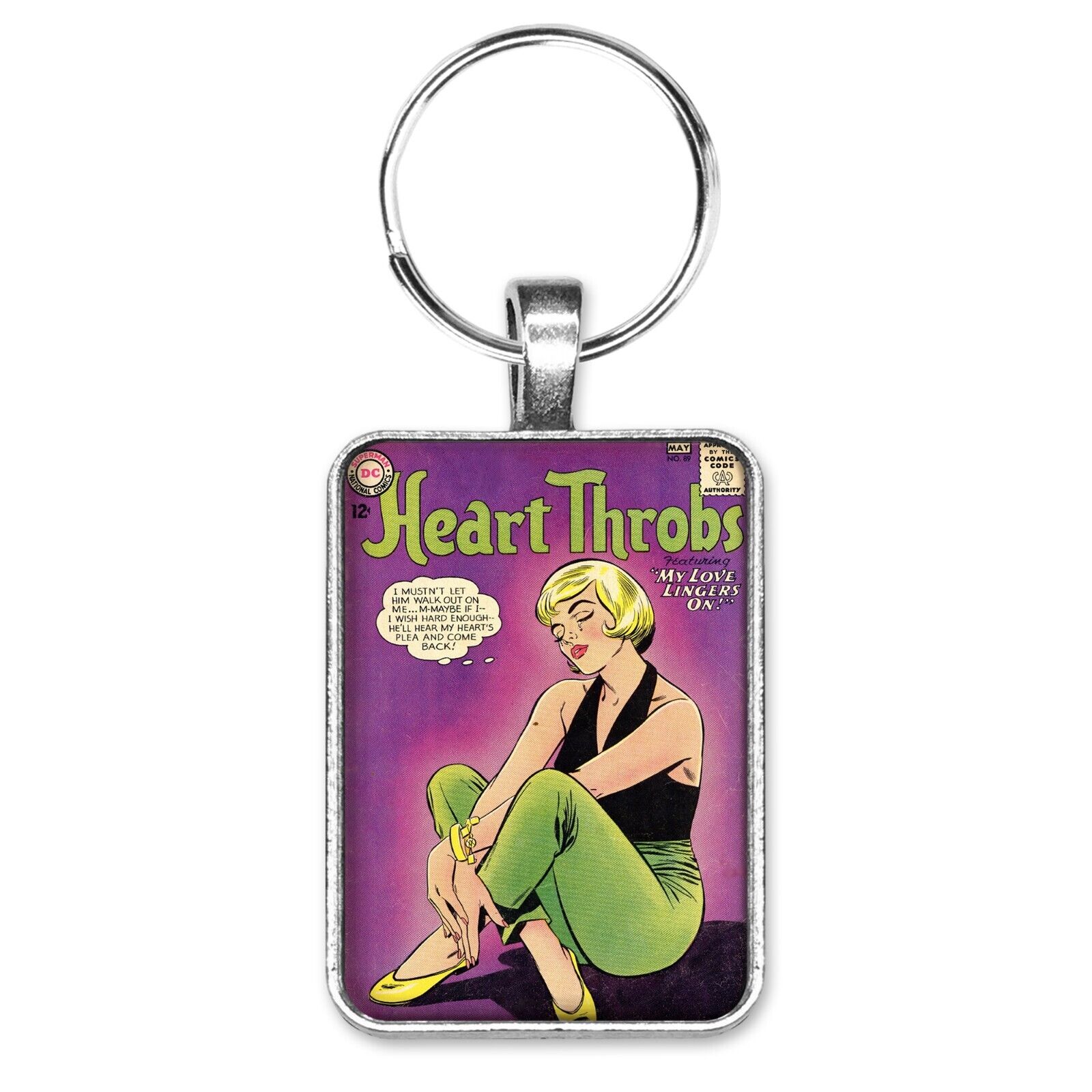 Heart Throbs #89 Cover Key Ring or Necklace Classic Romance Comic Book Jewelry