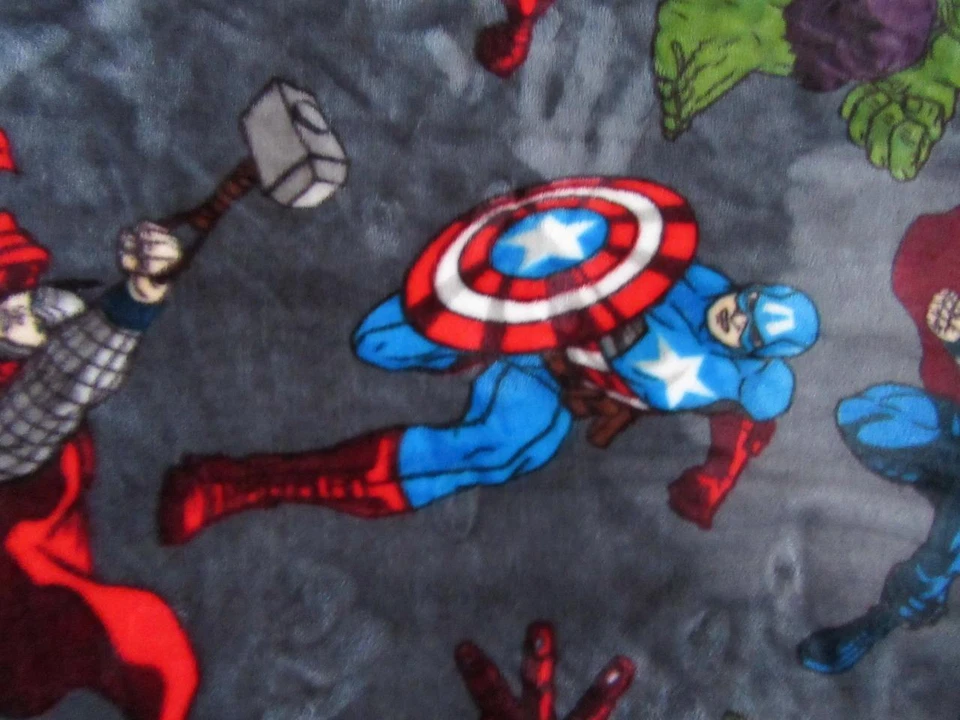 Marvel *Super Hero's* Super Soft, Plush Throw Blanket Iron man-Hulk-Thor 40"x50" - Image 3 of 4